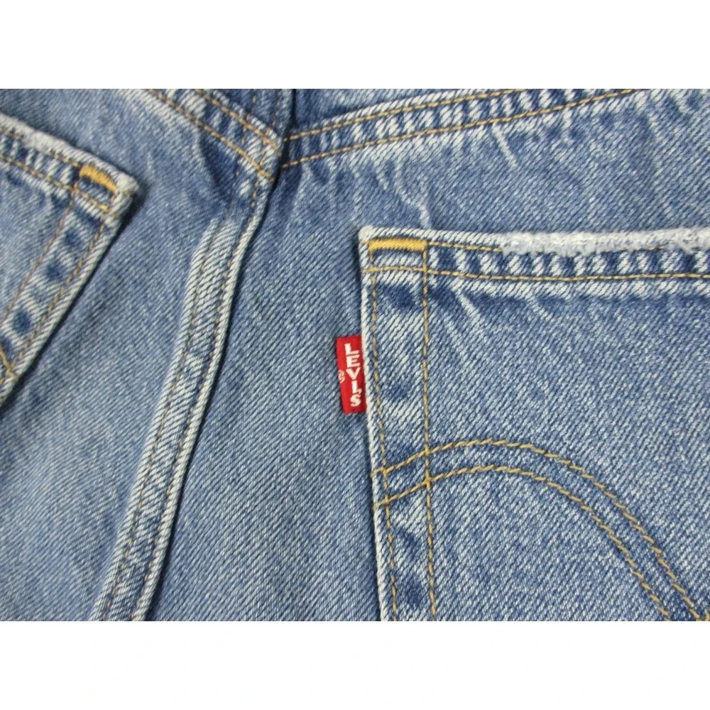 Levis Shorts Womens 26 Blue High Loose Premium Big E Denim Relaxed Medium Wash